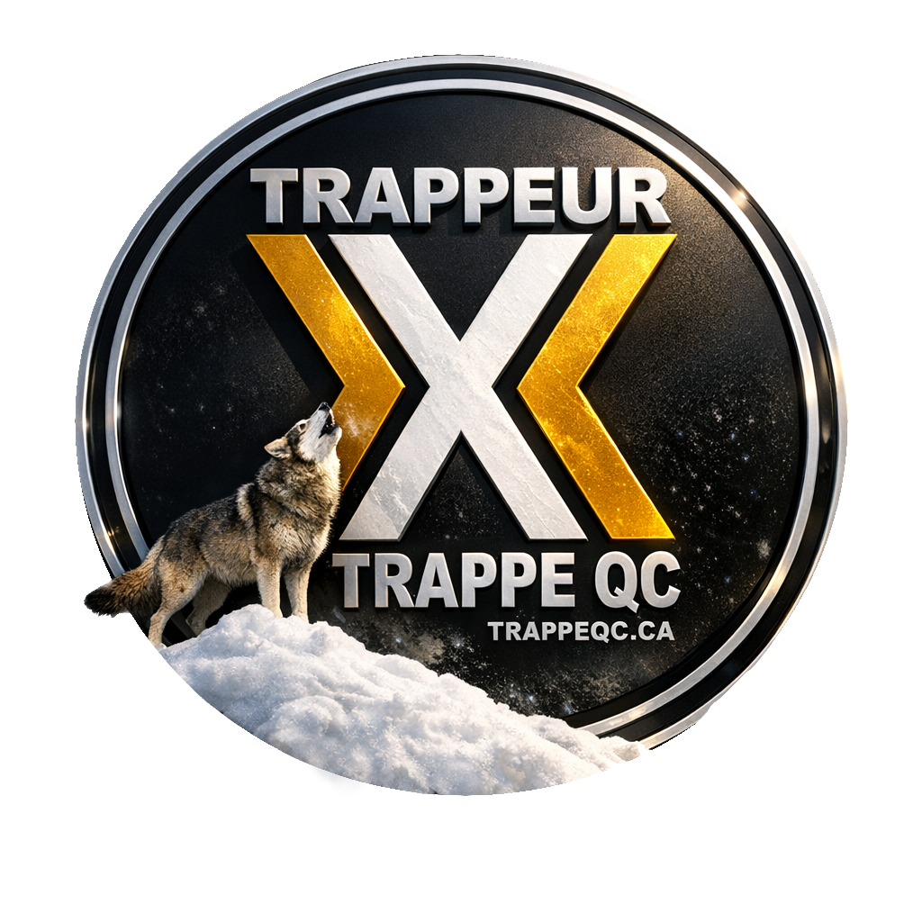 Logo TrappeQC Trappeur X avec loup